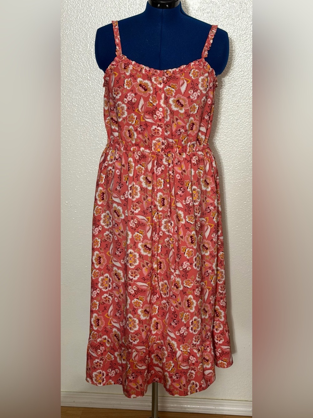 LOFT Coral Floral Sundress